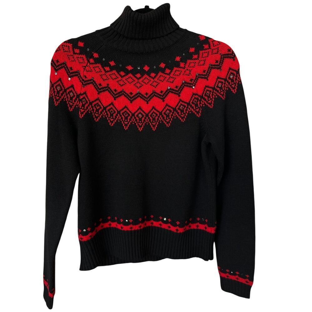 NWT Vintage Women's Pendleton Merino Wool Nordic Turtleneck Sweater Size Small